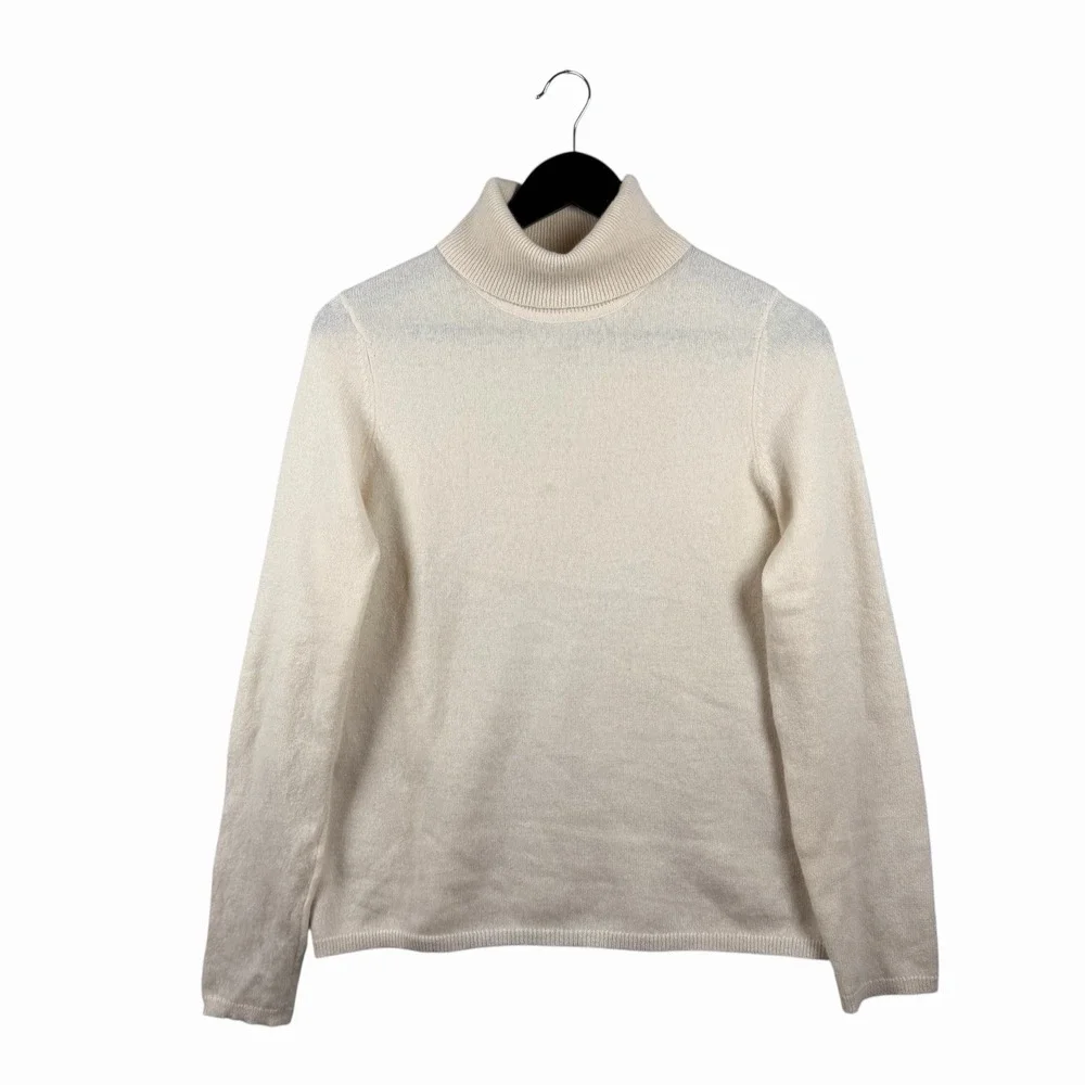 Charter Club 2-Ply 100% Cashmere‎ Sweater Sz M Mock Neck Quiet Luxury Minimalist